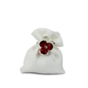 FIORE IN CRISTALLO CON OTTAGONI COLORATI. CALAMITA. 22.247.ROSSO