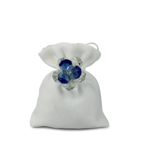 FIORE IN CRISTALLO CON OTTAGONI COLORATI. CALAMITA. 22.247.BLU