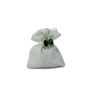 FARFALLINA IN CRISTALLO CON OTTAGONI COLORATI. CALAMITA. 1959.VERDE