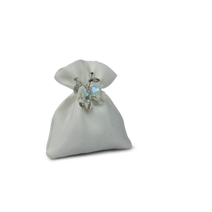 FARFALLINA IN CRISTALLO CON OTTAGONI COLORATI. CALAMITA. 1959.AURORA BOREALE